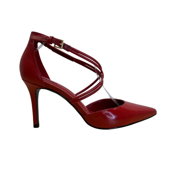 Aldo Women’s Red Patent Leather Strappy Pointed Toe Heels Size 8 - Picture 1 of 8